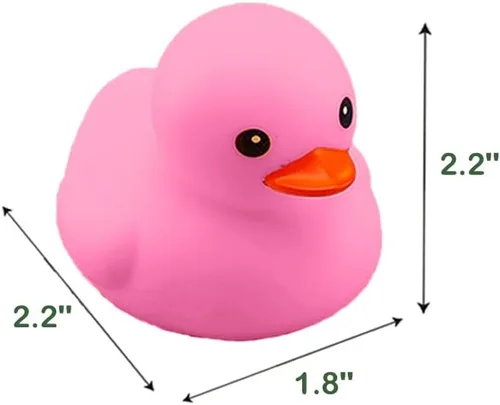 Miniatura 4 de 16 patos de goma rosa para niños, patos de goma chirriantes a granel, patos de goma para baby shower, decoración de patos de fiesta (2.2 pulgadas)