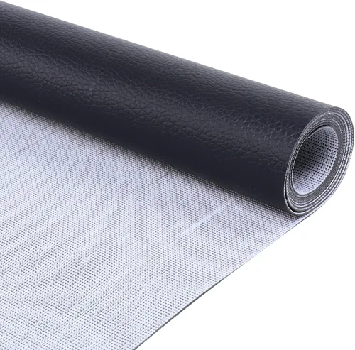 Tela de vinilo marina para automóvil de grado para tapicería de repuesto para decorar piel sintética por yarda (1 yarda, negro)