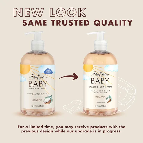 Miniatura 3 de SheaMoisture - Lavado y champú para bebé 100% aceite de coco virgen con aceite de coco, 13 onzas