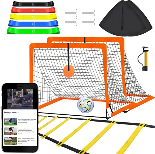 Portería de fútbol para patio trasero, portería de fútbol desplegable de 4 x 3 pies, práctica para jóvenes, equipo de fútbol opcional con portería