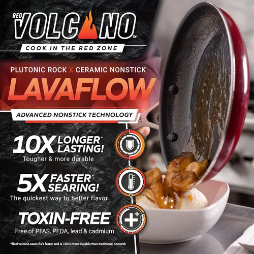 Miniatura 6 de Wok multifunción de cerámica antiadherente con textura saludable de 11 pulgadas / sartén de uso diario / Sartén de chef con tapa
