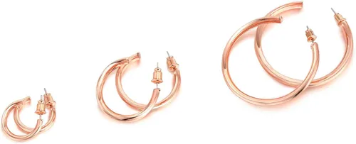 Miniatura 9 de PAVOI Aretes de aro chapados en oro de 14 quilates para mujer, aretes de aro de oro infinito de 0.079 pulgadas de grosor, aretes de bucle chapados
