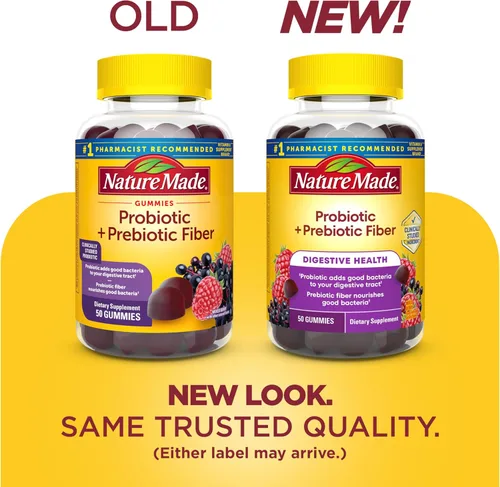 Miniatura 2 de Nature Made - Gomitas de fibra probióticas + prebióticas para la salud intestinal diaria, suplemento de soporte digestivo con probióticos y fibra
