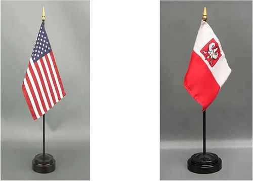 Miniatura 49 de Juego de banderas de escritorio de Afganistán, hecho en Estados Unidos, de rayón de 4 x 6 pulgadas, escritorio de oficina y pequeñas banderas