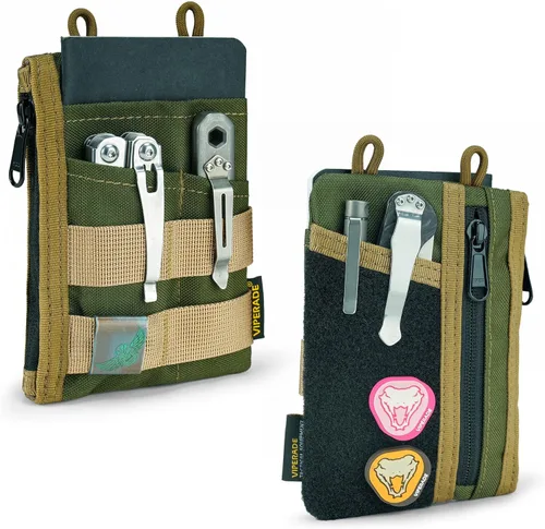 Miniatura 11 de VIPERADE VE18 EDC Bolsa, Organizador de Bolsillo para Hombres, Organizador de Bolsillo EDC, 3 Ranuras con 2 Bolsillos con Cremallera, Bolsa Caqui