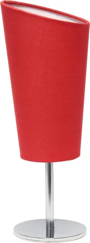 Miniatura 8 de Simple Designs LT1208-WHT - Lámpara de mesa compacta de 12.4 pulgadas, brillante y llamativa, cromada, con pantalla de tela en ángulo, para sala