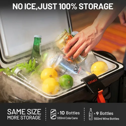 Miniatura 6 de LiTHELi FrozenPack Wild - Refrigerador de coche de 12 V y enfriador eléctrico portátil, diseño de mochila de 20 L/21 cuartos de galón, refrigerador