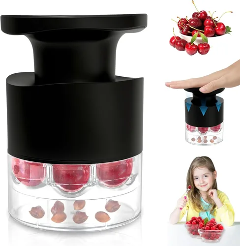 Miniatura 12 de Cherry Pitter, herramienta de descorazonador múltiple 7 en 1 mejorada 2026, ranuras extra grandes de 1.5 pulgadas para cerezas, apto