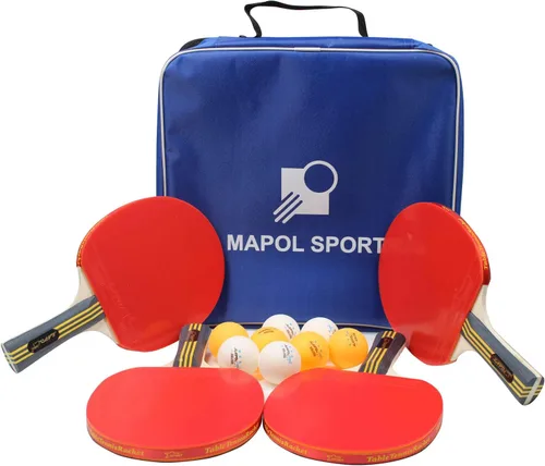 Miniatura 2 de MAPOL Juego de paletas de ping-pong de calidad, 4 raquetas de tenis de mesa profesionales, 8 pelotas de 3 estrellas premium, funda portátil incluida