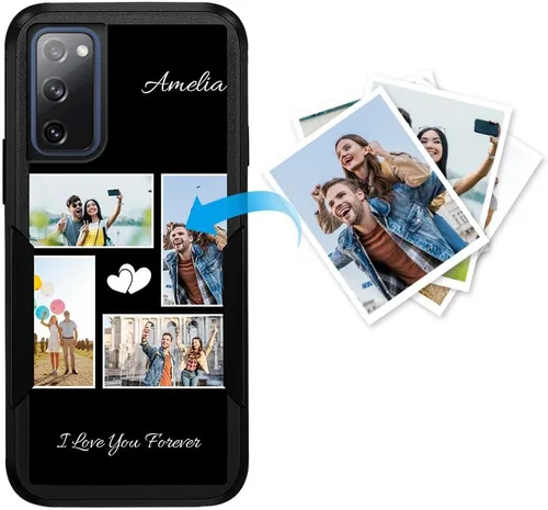 Miniatura 28 de Funda protectora personalizada para Samsung Galaxy S22 Ultra 5G (versión 2022), funda protectora de doble capa resistente con múltiples fotos, a