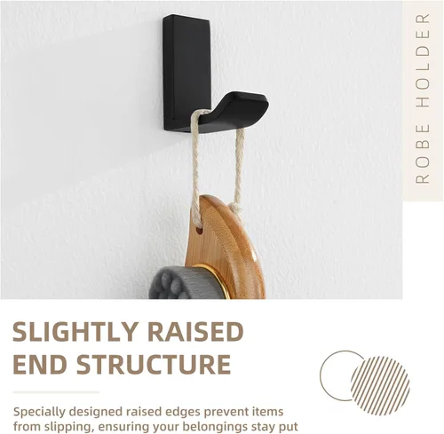 Miniatura 7 de Aomasi Gancho para toalla, color negro mate, soporte para toalla de mano de baño de acero inoxidable 304, soporte de pared para colgar ropa Mate
