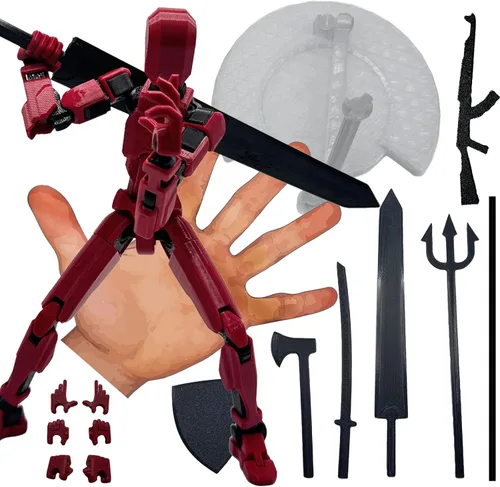 Miniatura 8 de Figura de Acción Dummy20 Impresa en 3D de Tamaño Corporal Ampliado de 8.1 pulgadas, Juguete Mecánico Móvil de Cuerpo Completo, Múltiples Accesorios