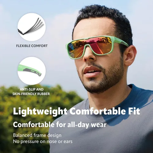 Miniatura 3 de MARS Lifestyle Gafas de sol polarizadas al aire libre UV400 Anti-agua de mar Mujeres Hombres Adulto Adolescente Correr Pesca Deportes
