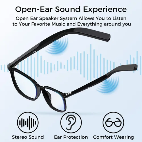 Miniatura 5 de Lentes inteligentes, lentes Bluetooth para hombres y mujeres, con altavoces, asistente de voz, protección UV, lentes magnéticos polarizados