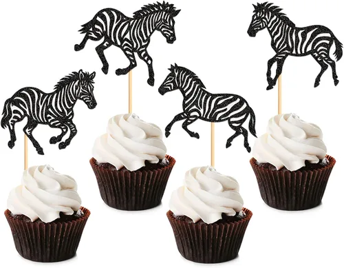 Miniatura 11 de Ercadio Paquete de 32 adornos para cupcakes de conejo, selecciones de cupcakes de animales salvajes, decoraciones de cumpleaños para baby shower