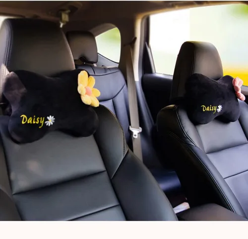 Miniatura 5 de Linda almohada de apoyo lumbar para automóvil, margarita beige, cojín de asiento de apoyo de espalda de cintura, 1 unidad Beige Flower- Almohada