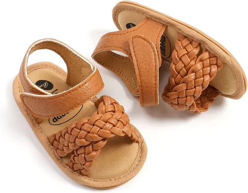 Miniatura 6 de SOFMUO Sandalias brillantes con lazo para bebés, niñas y niños, suela de goma antideslizante y suave de primera calidad, zapatos de verano