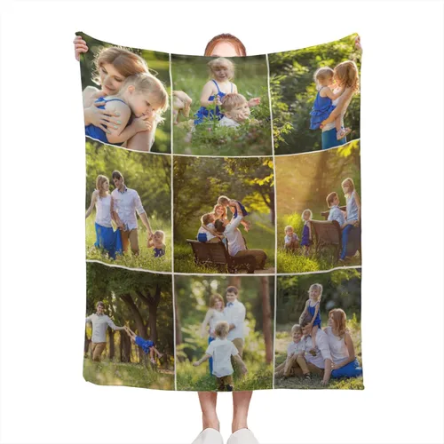 Miniatura 11 de Mantas personalizadas con fotos, manta personalizada de collage de fotos, manta personalizada para parejas, con mis propias fotos, regalos de Foto 1