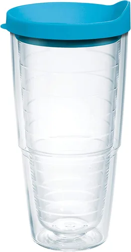 Miniatura 77 de Taza de viaje Tervis de doble pared transparente y colorida con tapa fabricada en Estados Unidos mantiene las bebidas frías y calientes, 24 onzas
