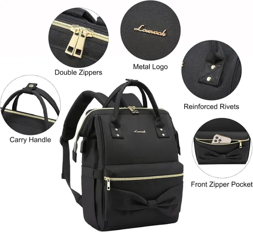 Miniatura 4 de LOVEVOOK Mini mochila para mujer mochila pequeña para adolescentes linda mochila de moda con puerto de carga USB Mochilas Daypack