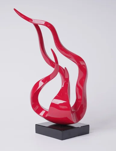 Miniatura 11 de Escultura abstracta decoración de arte moderno regalo estatua de llama sagrada para estantería, mesa, escritorio, oficina, rojo, 16.5 pulgadas
