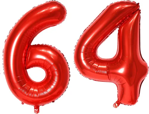 Miniatura 36 de Globo de helio rojo del número 10 de 40 pulgadas, autosellado para decoración de fiesta de cumpleaños y decoración de fiesta de aniversario (rojo 10)