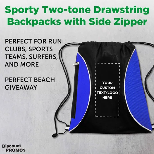 Miniatura 25 de DISCOUNT PROMOS Juego de mochilas con cordón no tejidas personalizadas de 10/50/100, paquete personalizado a granel