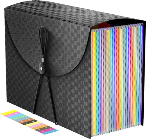 Miniatura 4 de Carpetas de archivos expansibles, organizador de archivos de acordeón con 24 bolsillos, carpeta de documentos de acordeón, tamaño carta, caja