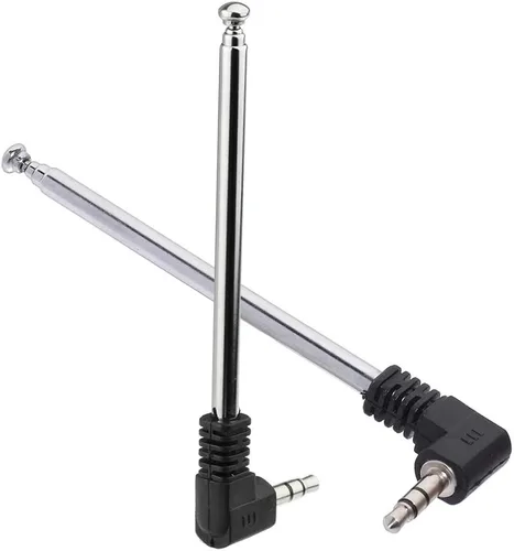 Miniatura 4 de Bingfu Mini antena de radio FM de 0.138 in macho telescópica FM antena portátil 2 unidades compatibles con receptor estéreo interior AV audio video
