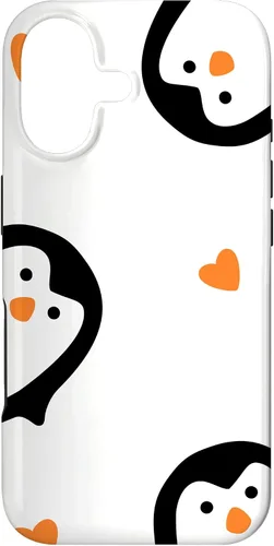 Cute Penguins Hearts Phone Case for iPhone 17