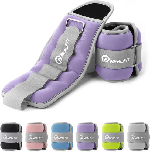 NEALFIT Pesas de tobillo para hombres, mujeres y niños, pesas para piernas, brazos y muñecas con correa ajustable para correr, gimnasia, aeróbica,