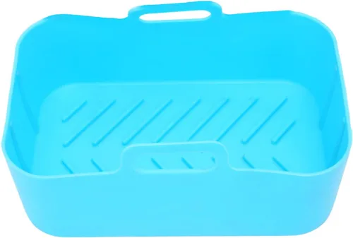 Olla de silicona para freidora de aire, olla de silicona antiadherente reutilizable, cesta de repuesto para DZ201 Foodi de 8 cuartos (azul)