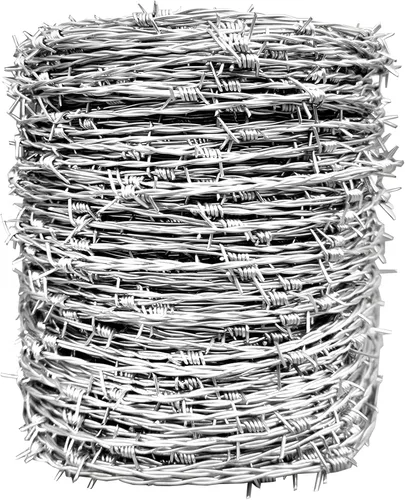Alambre de púas real de 660 pies (656.2 ft), alambre de púas galvanizado de 4 puntos, calibre 18, valla para manualidades, disuasorio de bichos,