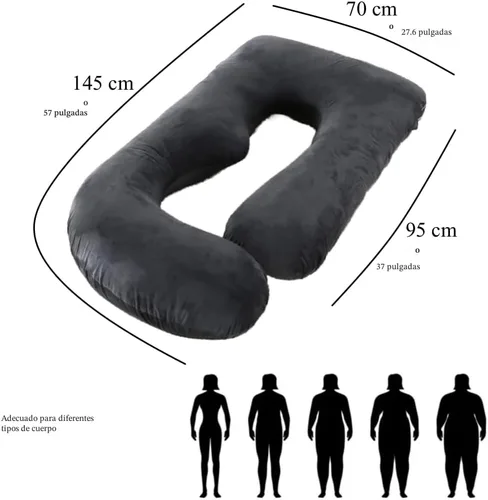 Miniatura 7 de ALLOPERA Almohada de embarazo de 57 pulgadas para dormir, almohada de apoyo de cuerpo completo con funda extraíble lavable para comodidad