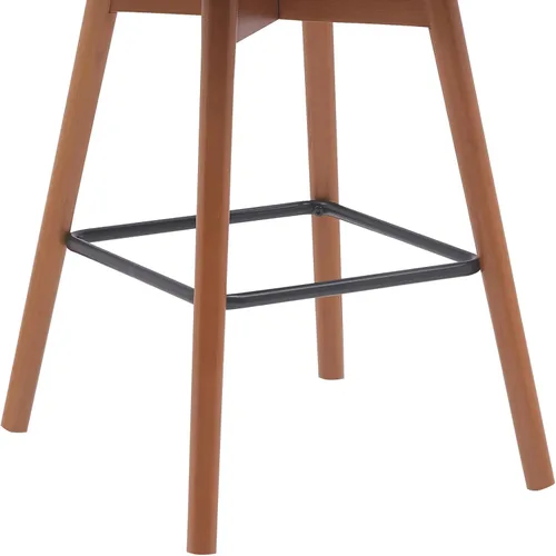Miniatura 8 de Armen Living Sicily Modern Farmhouse Taburete giratorio de madera de nogal de 26 pulgadas de altura para encimera de isla de cocina, en piel Crema