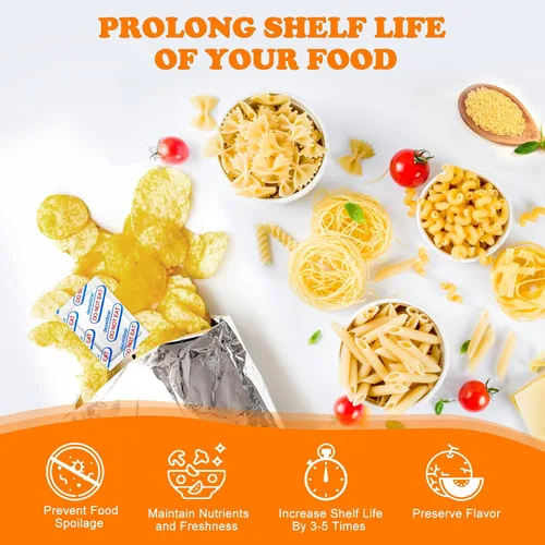 Miniatura 5 de 100 paquetes de absorbentes de oxígeno de 100 CC (10 paquetes en bolsa de vacío individual), absorbentes de oxígeno de grado alimenticio