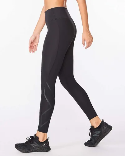 Miniatura 4 de 2XU Medias de compresión Force para mujer de talle medio con cintura plana y ancha para entrenamiento y fitness