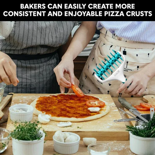 Miniatura 6 de Orblue Perforador de Masa de Pizza, Rodillo de Pastelería con Pinchos, Herramienta de Perforación de Pizza para Cocina Doméstica y Comercial - Azul