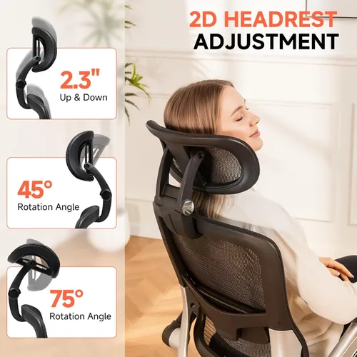 Miniatura 4 de GTPLAYER Silla de oficina ergonómica de malla grande y alta, silla de escritorio con respaldo alto, silla de juegos para computadora