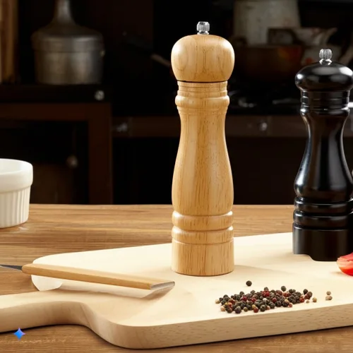 Miniatura 2 de Molinillo de pimienta de madera, molinillo de pimienta ajustable, molinillo de especias prémium para cocina, salero y pimentero, 7 pulgadas