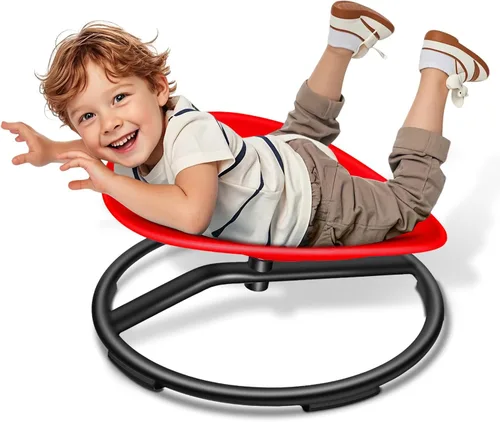 Miniatura 8 de FERUERW Silla Giratoria para Niños Autistas, Silla Sensorial Giratoria, Capacidad de Peso 100KG, Juguete Sensorial para Niños con TDAH/Autismo, Rojo