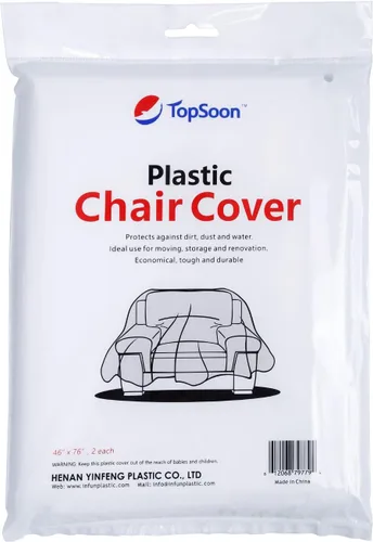 TopSoon Paquete de 2 fundas de plástico para silla de almacenamiento, impermeables, a prueba de polvo, bolsa de sofá de 46 x 76 pulgadas,