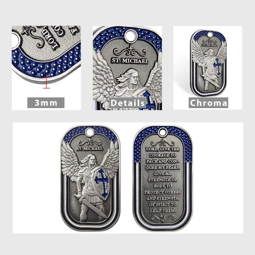 Miniatura 4 de Collar con dije de collar con dije de placa de perro de San Miguel el Arcángel
