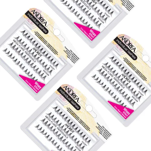 Andrea Pestañas de racimo Mega Flare – Pestañas individuales personalizables, extensiones de pestañas en racimo para volumen y aspecto