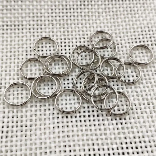 Miniatura 3 de 300 piezas de anillo dividido de metal de 0.315 pulgadas chapado en níquel para conectar cierres, dijes, enlaces y manualidades de adorno