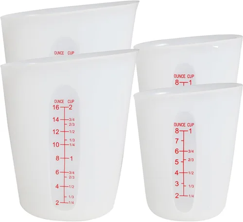 Miniatura 10 de ZUYEE Tazas medidoras de silicona (2 tazas + 1 taza) tazas de fusión flexibles para mantequilla de resina epoxi, taza de chocolate para hornear, 2