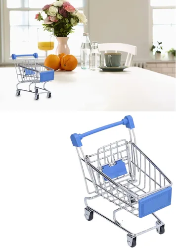 Miniatura 4 de Dpofirs Mini carrito de supermercado, carrito de compras, carrito de supermercado, mini carrito de compras, mini juguete de almacenamiento