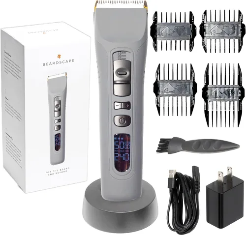 Miniatura 9 de Brio Beardscape V1 Recortador de barba para hombre profesional con cuchilla de cerámica de baja fricción, recortador de pelo inalámbrico profesional