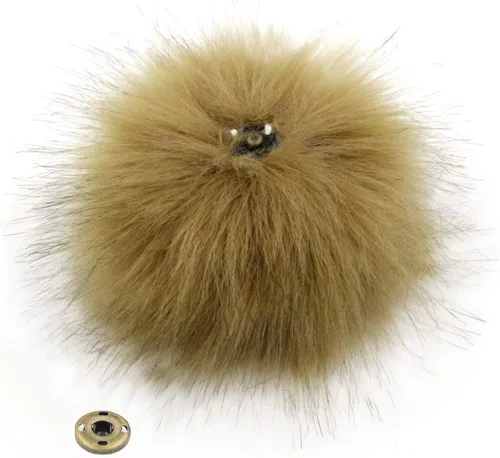 Miniatura 31 de 12 piezas de accesorios para sombreros de tejer, bola de pompón de piel sintética con botón de presión