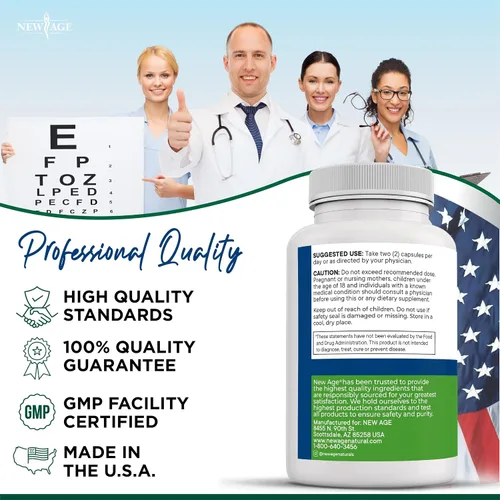 Miniatura 6 de NEW AGE AREDS 2 Vitaminas para los ojos, luteína, zeaxantina, arándano, suplemento mineral para la visión astaxantina, 60